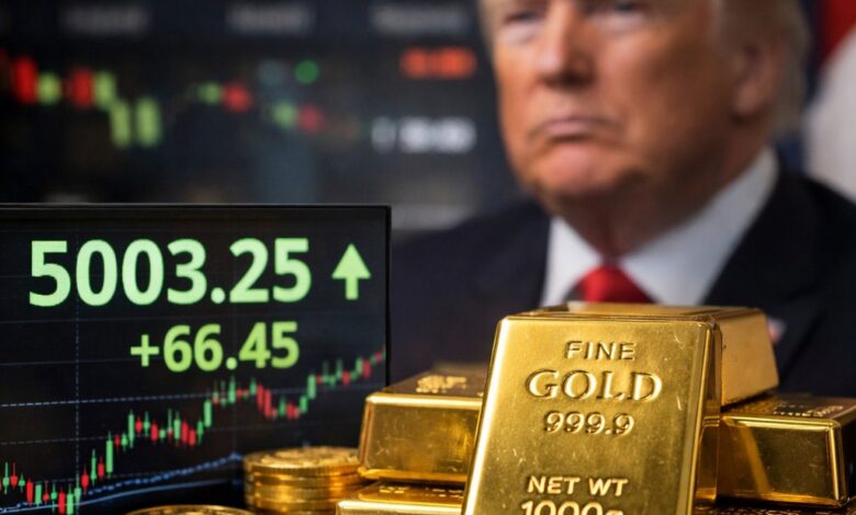 عقود الذهب تتجاوز 5000 دولار