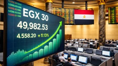 مؤشرات البورصة المصرية اليوم ترتفع وEGX30 يقترب من 50 ألف نقطة